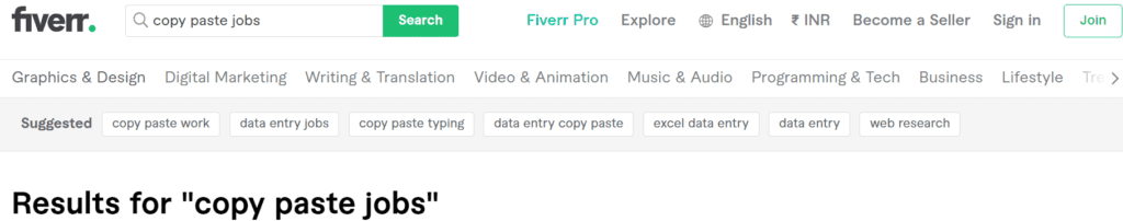 find copy and paste jobs without investments on fiverr.com