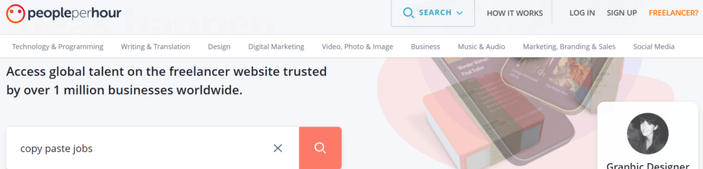 people per hour website to find copy paste jobs