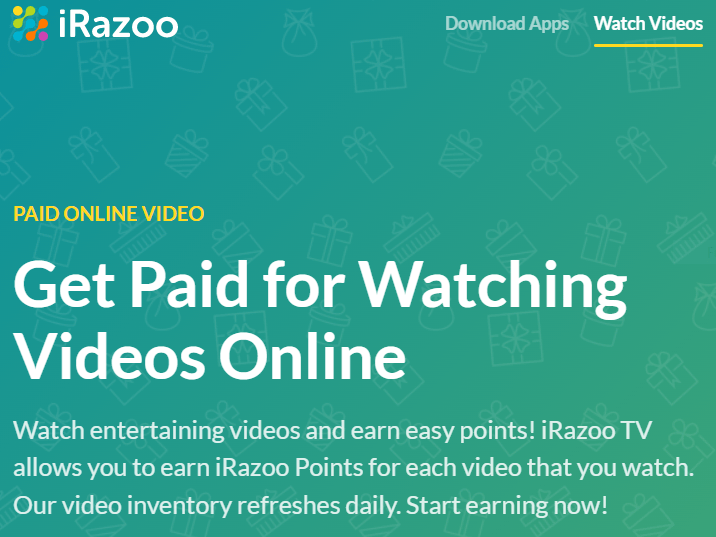 get paid to watch videos  on Irazoo