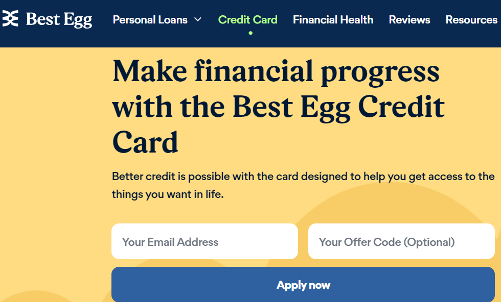 best egg credit card page