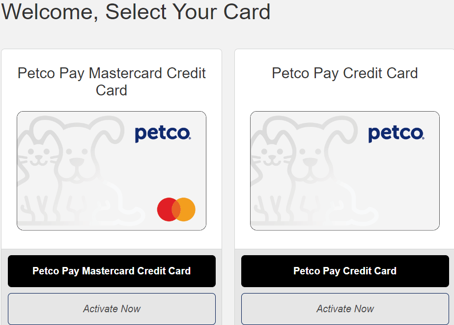 Choose your petco card here