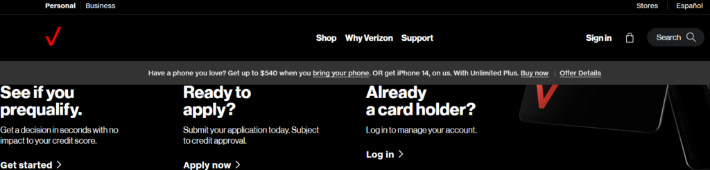 apply for a verizon credit card