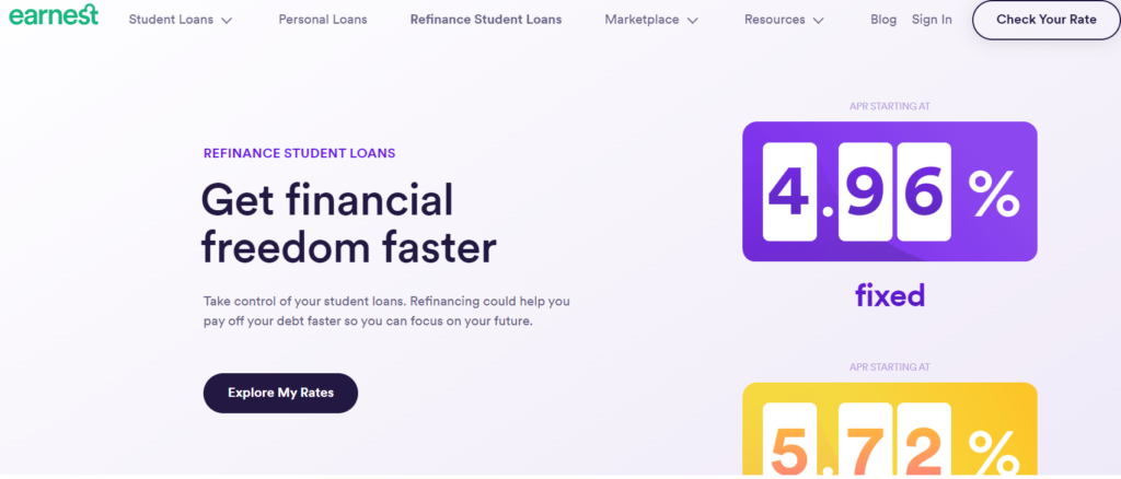 Apply for earnest student loan refinance